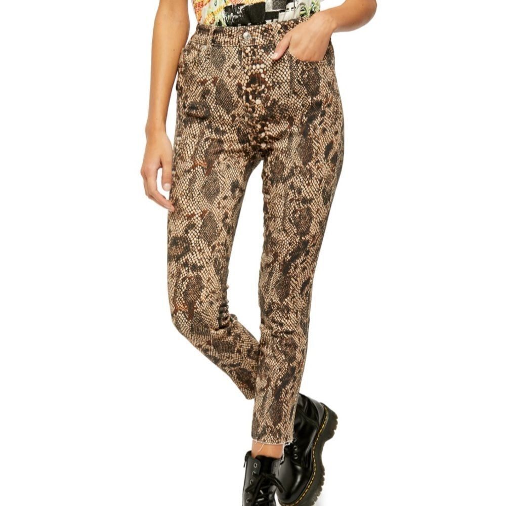 Free People Two Faced Snakeskin Jeans